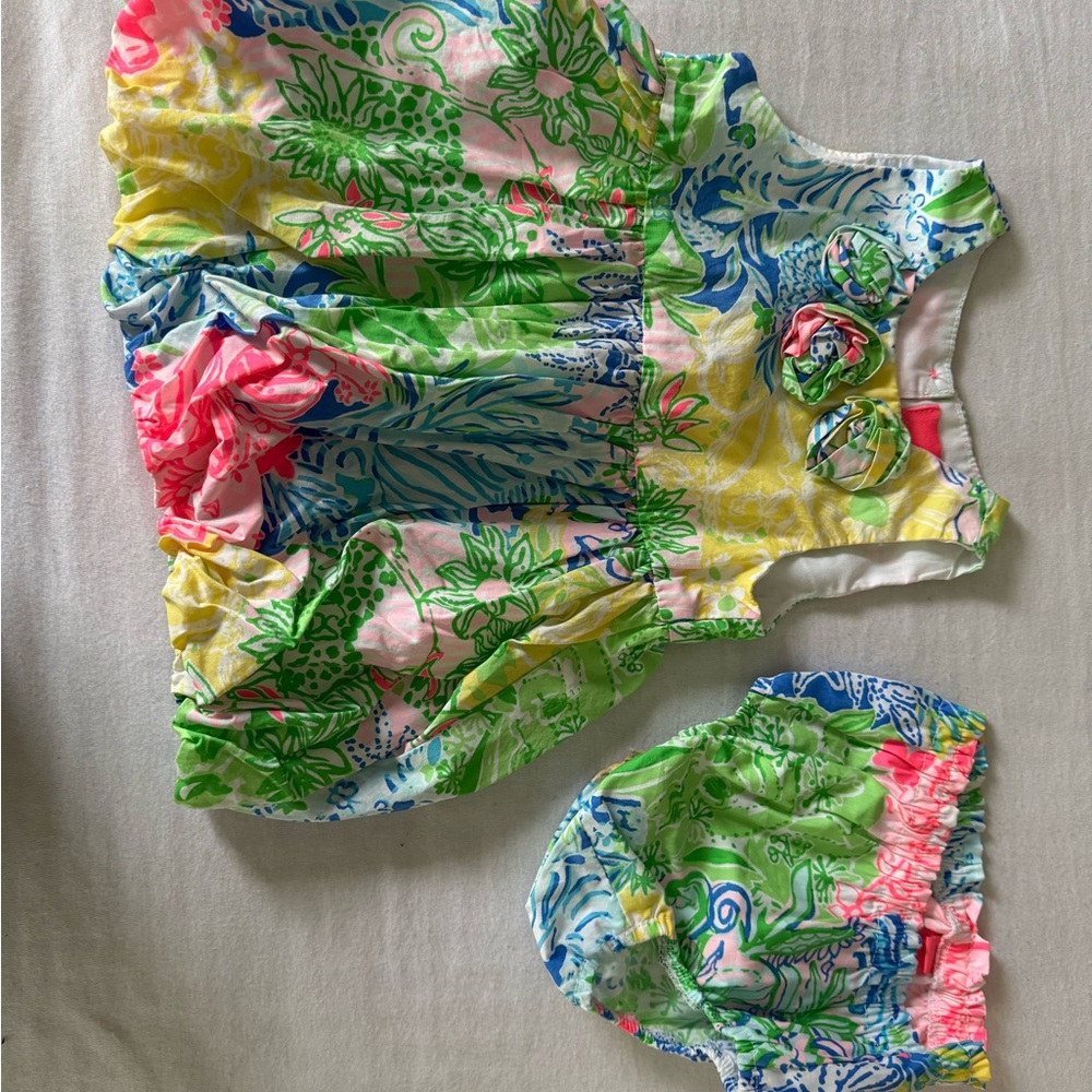 Lilly Pulitzer Pink and Green Floral Dress